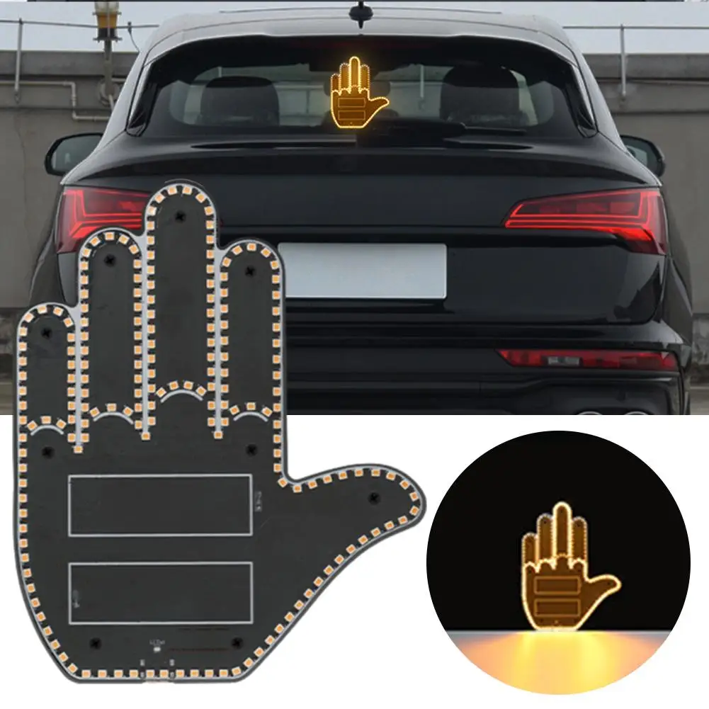 Car Finger Light Gesture Light Car Multi-function Warning Prompt Accessor Interactive Car Light Light Anti-tailgating X3u7