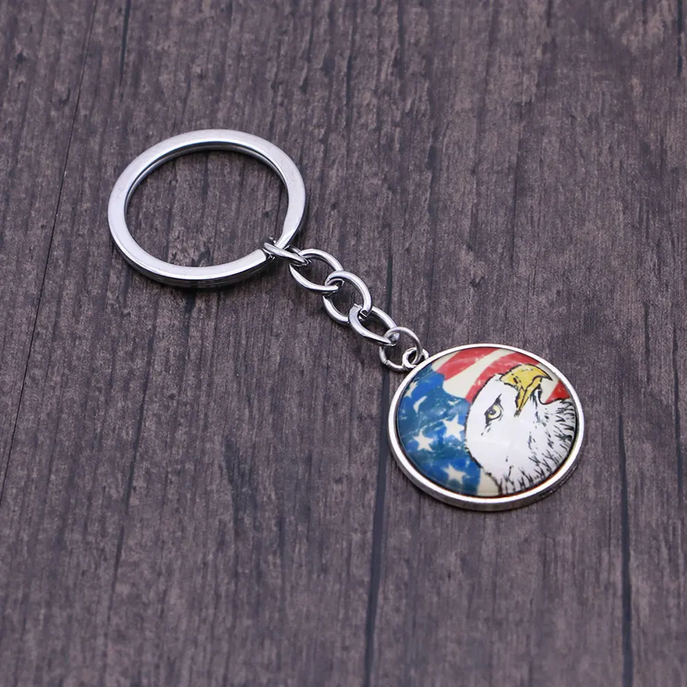 

6pcs Vintage American Flag Keychain Pendant Durable Premium Key Ring Decoration For Bag Cell Phone Car Keys Gift Ornament