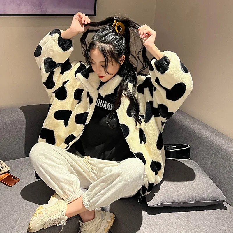 Casacos de pele do falso feminino zíper manga cheia gola casaco grosso quente y2k streetwear jaquetas elegantes outerwear outono inverno