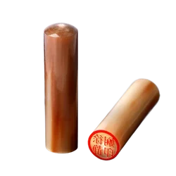 Natural Ox Horn Round Name Stamps Carving Material Square Seals Personalized Private Name Seal Engraving Material Stamp Red Ink