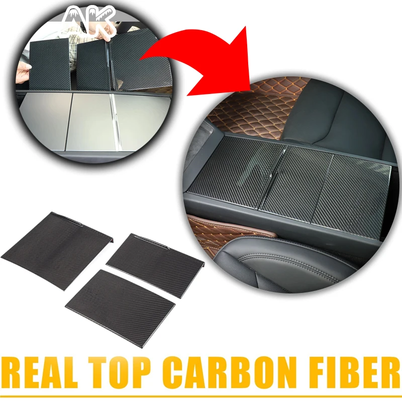 

For Tesla Model 3 Highland 2023-2025+ Real Carbon Fiber Car Central Storage Box Cover Protective Car Interior Accessories