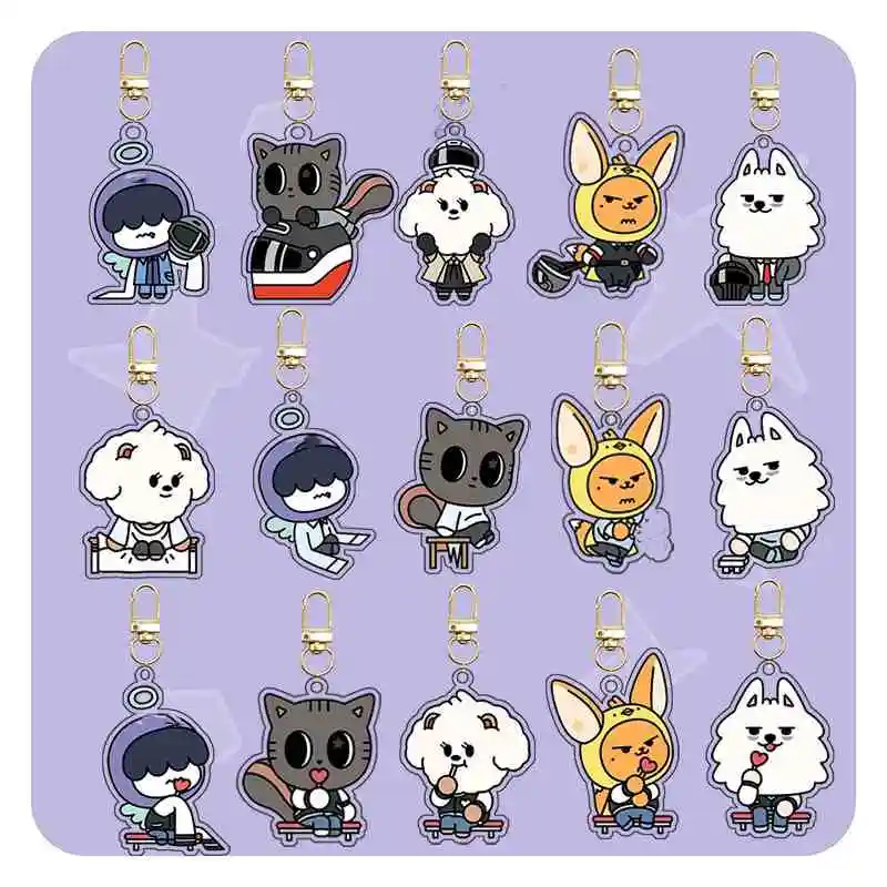 Kpop YEONJUN Cartoon Keychain 2024 New Cute Keyring Car Silver Golden Pendant Soobin BEOMGYU TAEHYUN HUENINGKAI Fans Accessories