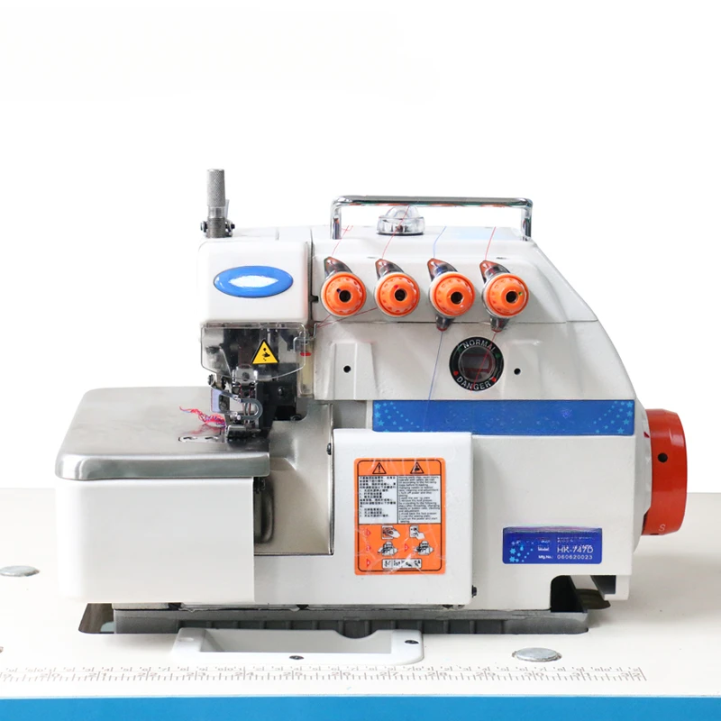 for HK 747 HOT SALE Cheap Price BELT Driven FOUR Thread Industrial OVERLOCK SEWING Machine