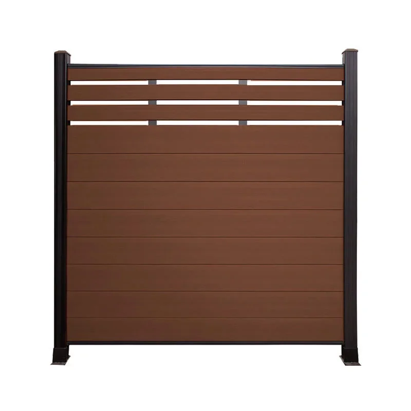 gh-Durable Outdoor WPC Modern Garden Fence Composite Privacy Wall Trellis Gate With Aluminium WPC Post Wpc Outdoor Fence