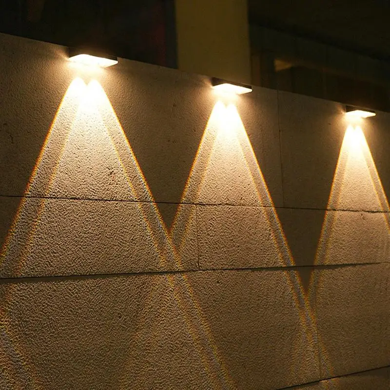 Solar Fence Lights 2x LED Solar Light For Fence IP55 Waterproof Outdoor Landscape Light 3 Lighting Modes Solar Step Light For