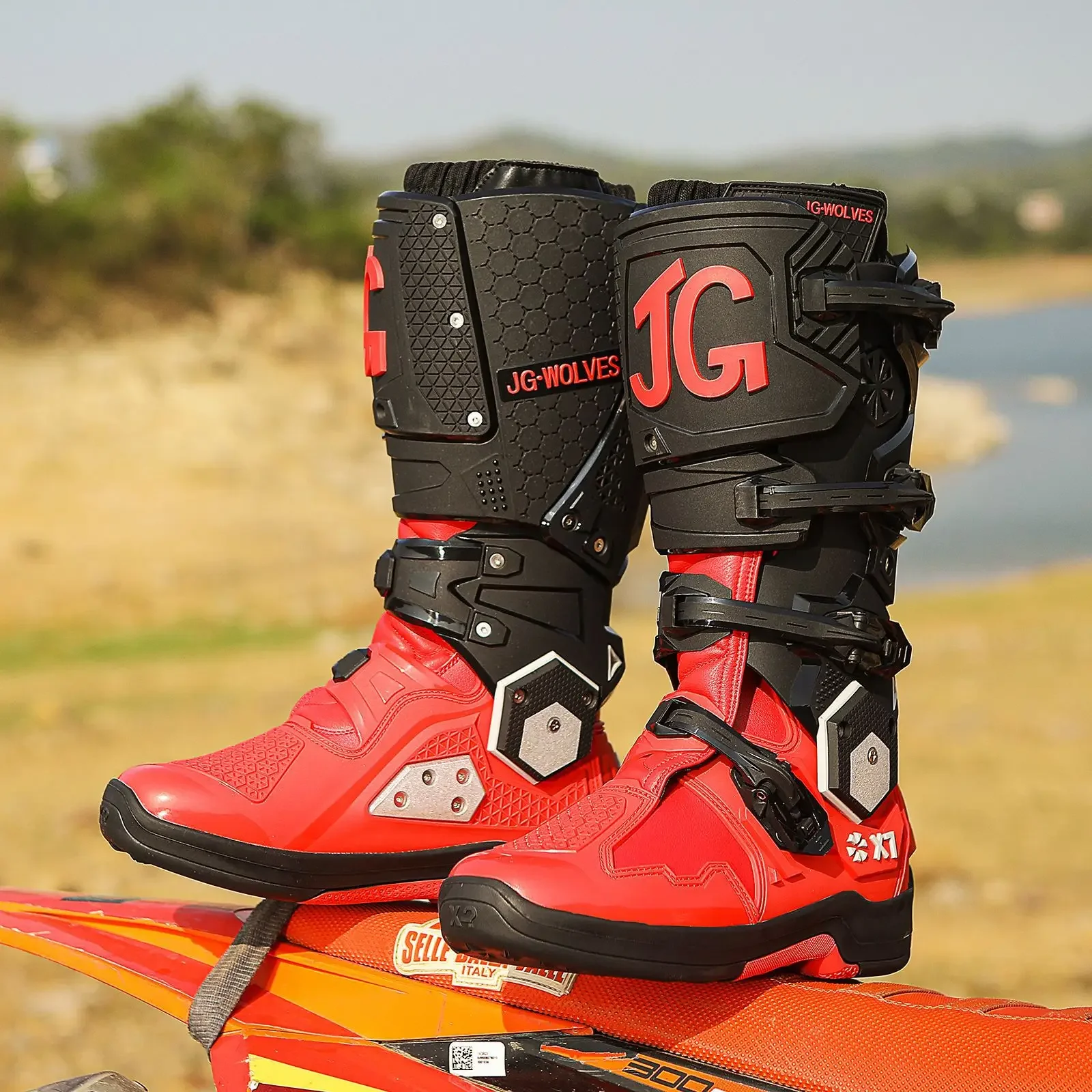 Botas de Motocicleta para Hombre, Botas Profesionales de Motocross, Botas Largas para Carreras Todoterreno, Resistentes al Desgaste, Botas para Moto