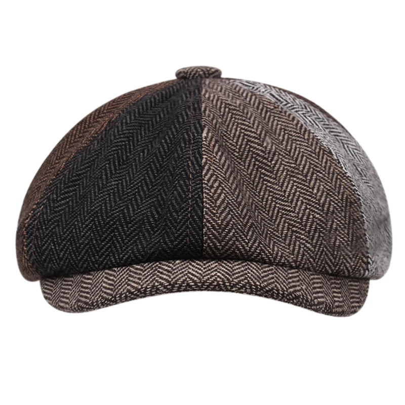 2022 new men\'s cotton colorblock newsboy hat painter hat ivy driver driver hat wholesale