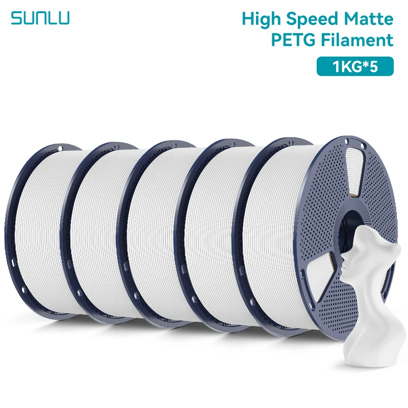 SUNLU Hochgeschwindigkeits-Matt-PETG-Filament 1KG/2KG/3KG/5KG/10KG 1,75mm Ultra-Schneller 600mm/s Druck, Kein Fadenziehen, Für Creality, Bambu Lab