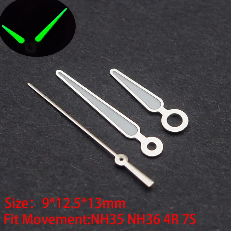 Silver Watch Luminous Hands Needles Fit NH35A NH36A 7S 6R 4R 6309 7002 Movemen Watch Repair Parts  Adaptation Aftermarket