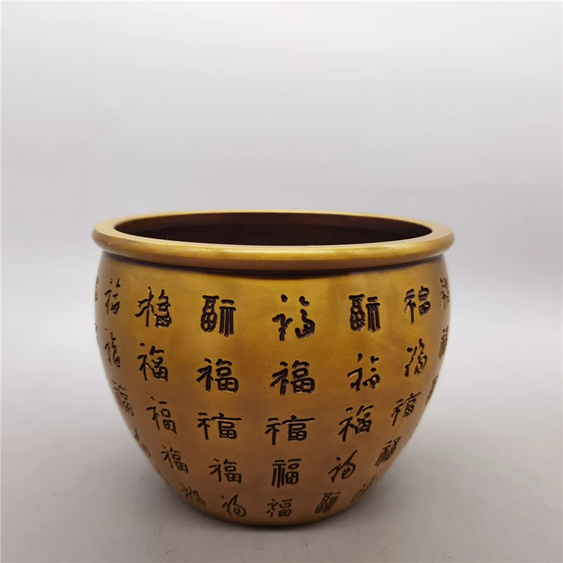 Brass Treasure , Copper , Hundred Blessings Bowl, Living Room Decoration, Office Desktop Ornament