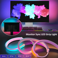 Smart Ambient PC Display Sync LED Strip Computer Monitor Backlight RGBIC Ambient Light USB Powered for Games Movies CreativeGift