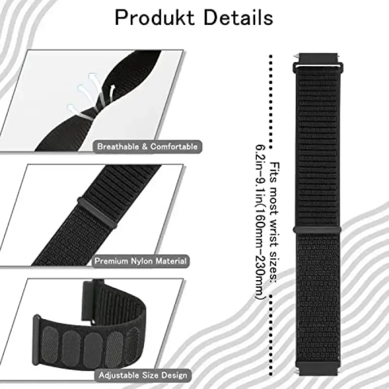 Cinturino in Nylon da 20mm 22mm per Amazfit GTS/GTR 4 47mm/GTR 2/huawei Watch 3/4/GT2 cinturino per Samsung Galaxy Watch 4/5/6 cintura Correa