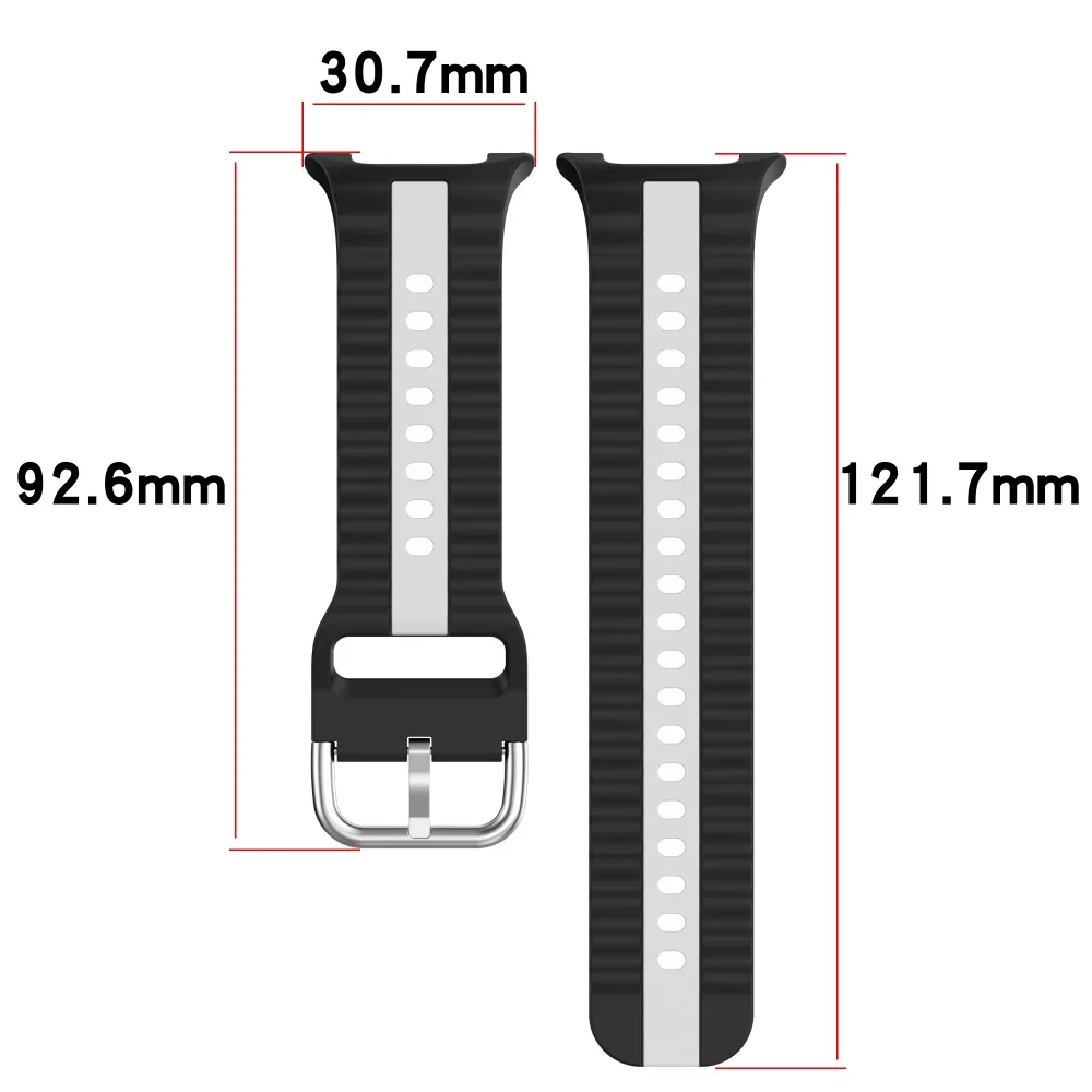 삼성 갤럭시 워치 8 44mm 40mm용 투톤 실리콘 스트랩 갤럭시 워치 8 클래식 46mm용 오리지널 팔찌 손목밴드 코레아