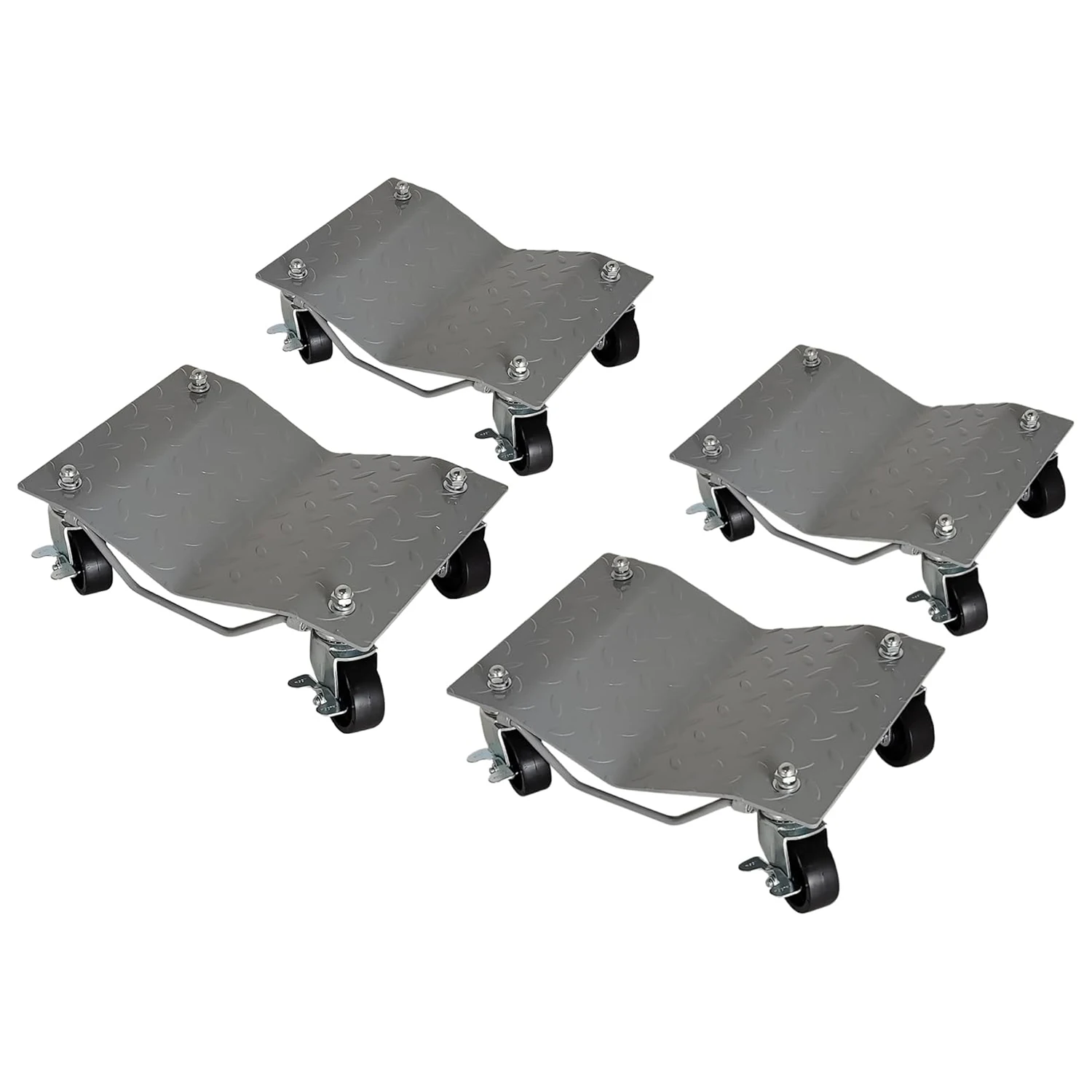 

[6000 lbs] Tire Wheel Dolly Car Set of 4, Heavy Duty Carbon Steel Car Mover with Antiskid Plate & 360° Rotatable Wheel, 16"x12"