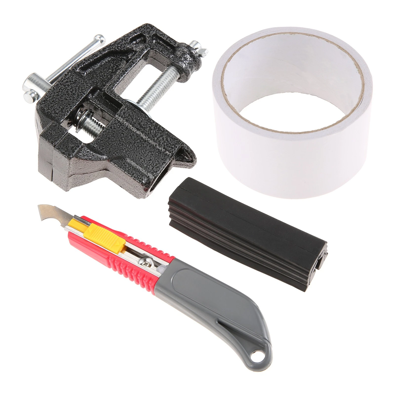 4Pcs Golf Grip Replacement Repair Installation Tool Heavy-duty Bench Vise, Rubber Clamp, Double-sided Tape, Removal Hook Knife