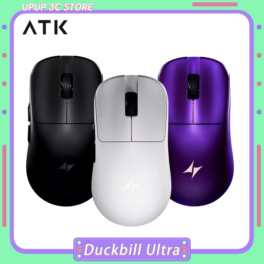 

ATK Duckbill Ultra Mouse Paw3950 Dual Mode Wireless 30000dpi Lightweight Mouse Hub3.0 Nordic 54h20 Esports Games Mice Accessory