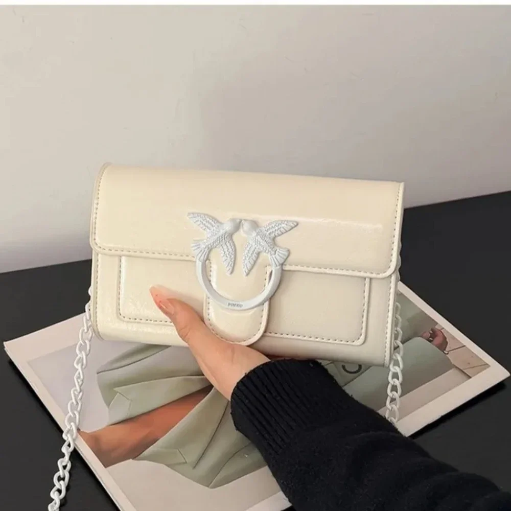 2026 Ölwachs-Leder Umhängetasche mit Kette - Luxuriöser Schlanker Quadratischer Stil für Smartphones und Abendveranstaltungen – Detail 7