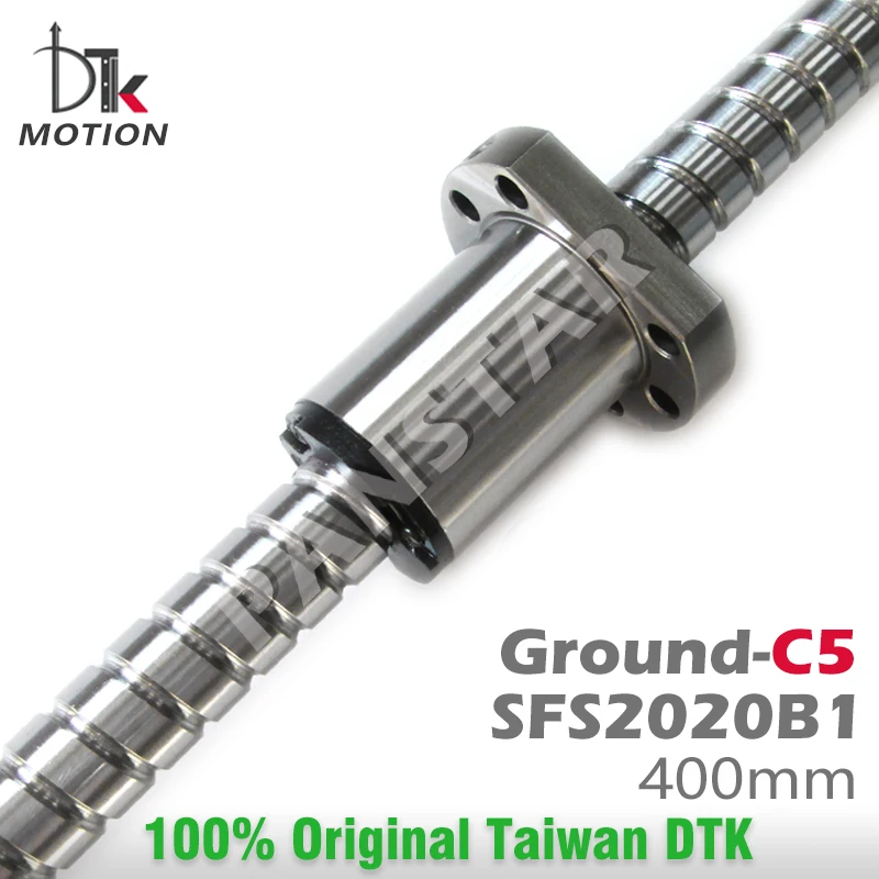 DTK Taiwan SFS2020 Ground C5 High Speed Low Noise 20mm Lead Ball Screw 400mm Thread Shaft High Precision Flange CNC Spindle TBI