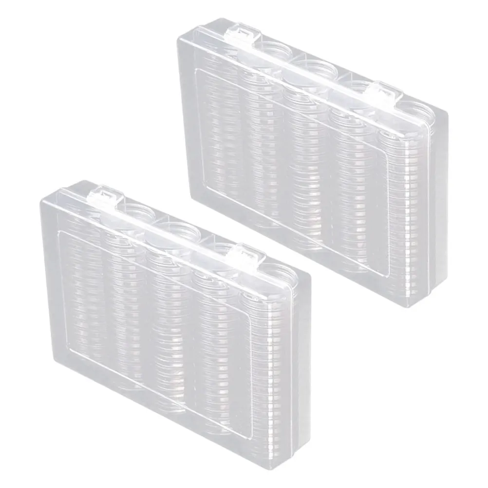 

2 Sets Transparent Organizer Storage 17/20/25/27/30Mm Clear Display Money Holder Capsules Easy Open Secure Seal