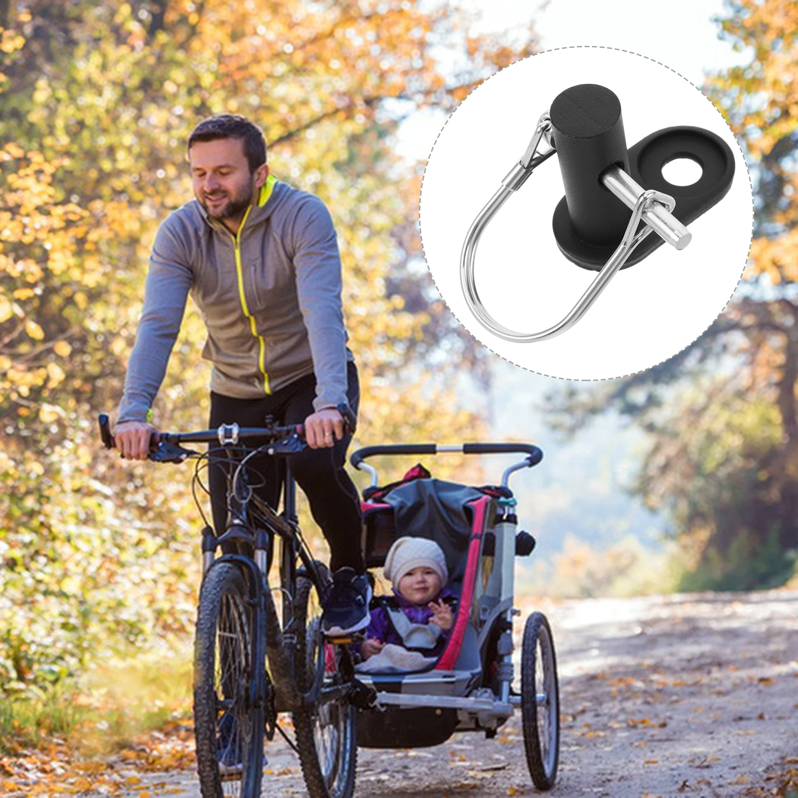 

Bike Trailer Attachment Carbon Steel Durable Coupler For Trailer Hitch Connector Lightweight Adapter Kids Pet Trailers Cycling