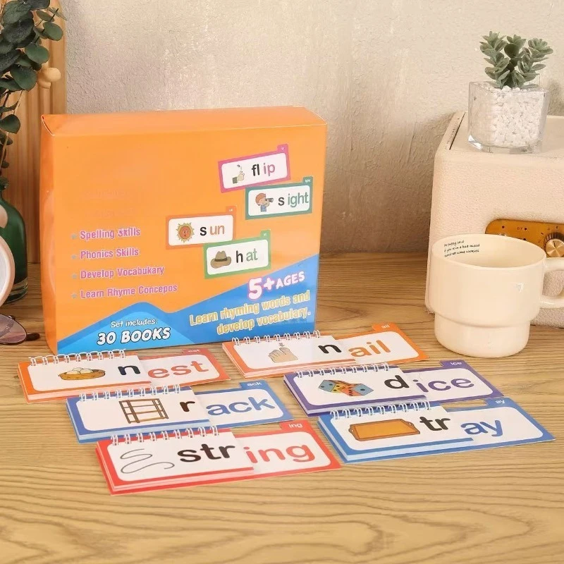 Reading Rhymes Flipping Books Early Education Learning Flashcards Children's Learning Supplies Multiple Contents Clear Printing