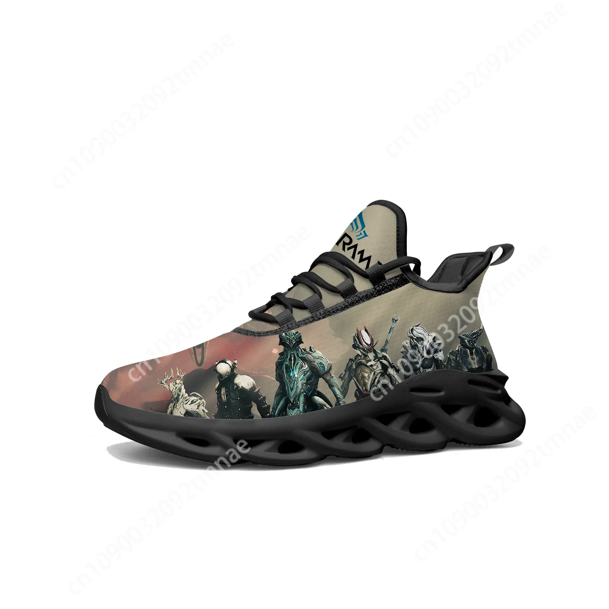 Anime Cartoon Game Warframe Flats Sneakers Mens Womens Teenager Sports Running Shoes High Custom Tailor Made Lace Up Shoes