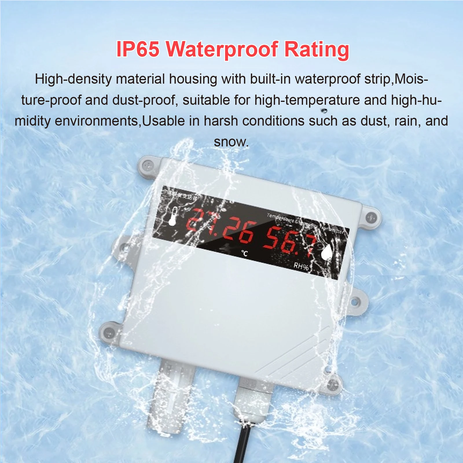 High Precision RS485 Temperature Humidity Transmitter Industrial Temp Humidity Sensor Monitor for Greenhouse HVAC Systems
