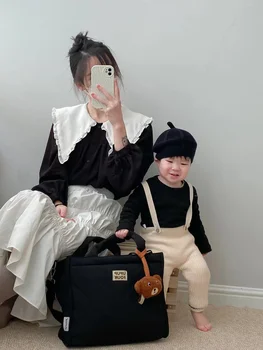 Frete grátis urso mamãe saco tote saco de maternidade carrinho de bebê pendurado saco sacos de fraldas multifuncional bolsa de armazenamento coisas do bebê