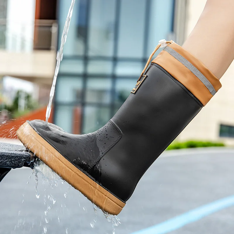 2024 New Rain Boots Women Summer Anti-Slip Trend Soft Rain Shoes Outdoor Fishing On Foot Winter Warm Thick Sole Waterproof Shoes