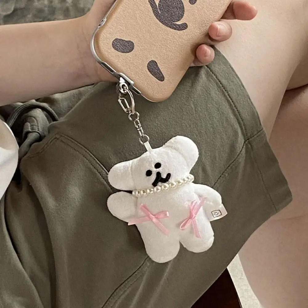 Cartoon Doll Plush Bear Keychain Bag Hanging Cute Stuffed Toy Cartoon Pendant Pearl Necklace Animal Koala Keyring Kids/Children