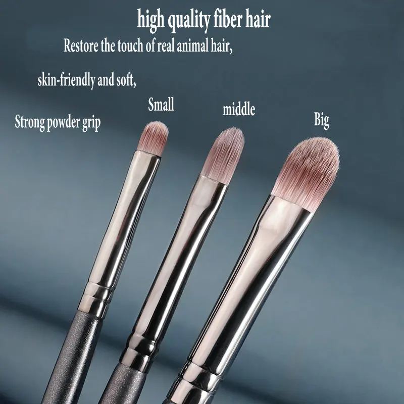 Picasso big medium and small concealer brush 3 piece suit, artificial fiber wood handle, makeup tools, quality hair makeup brush