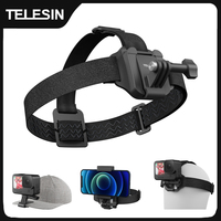 TELESIN 2 in 1 Head Strap Hat clip for Gopro hero 13 12 11 10 9 8  Accessories Head Belt Strap Mount For Insta 360 DJI OSMO  Act