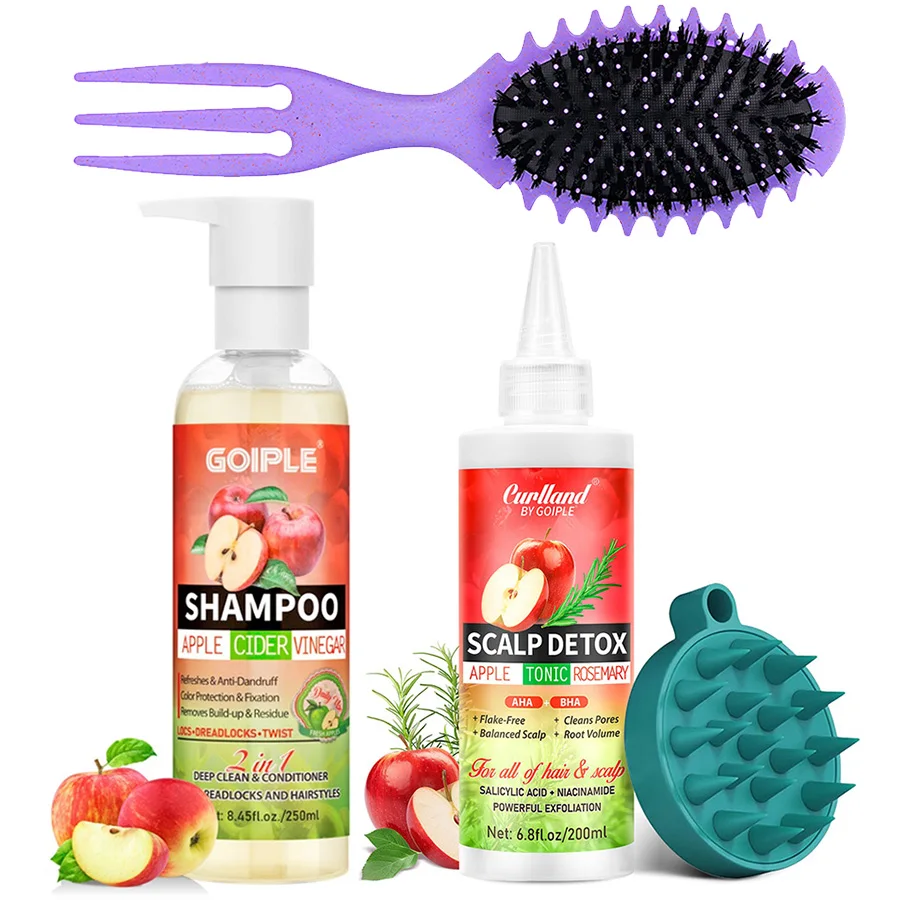 

Apple Cider Vinegar Shampoo for Deep Cleansing Moisturizing Hair Scalp Soothing Toner Refreshing Oil Control Scalp Care Product