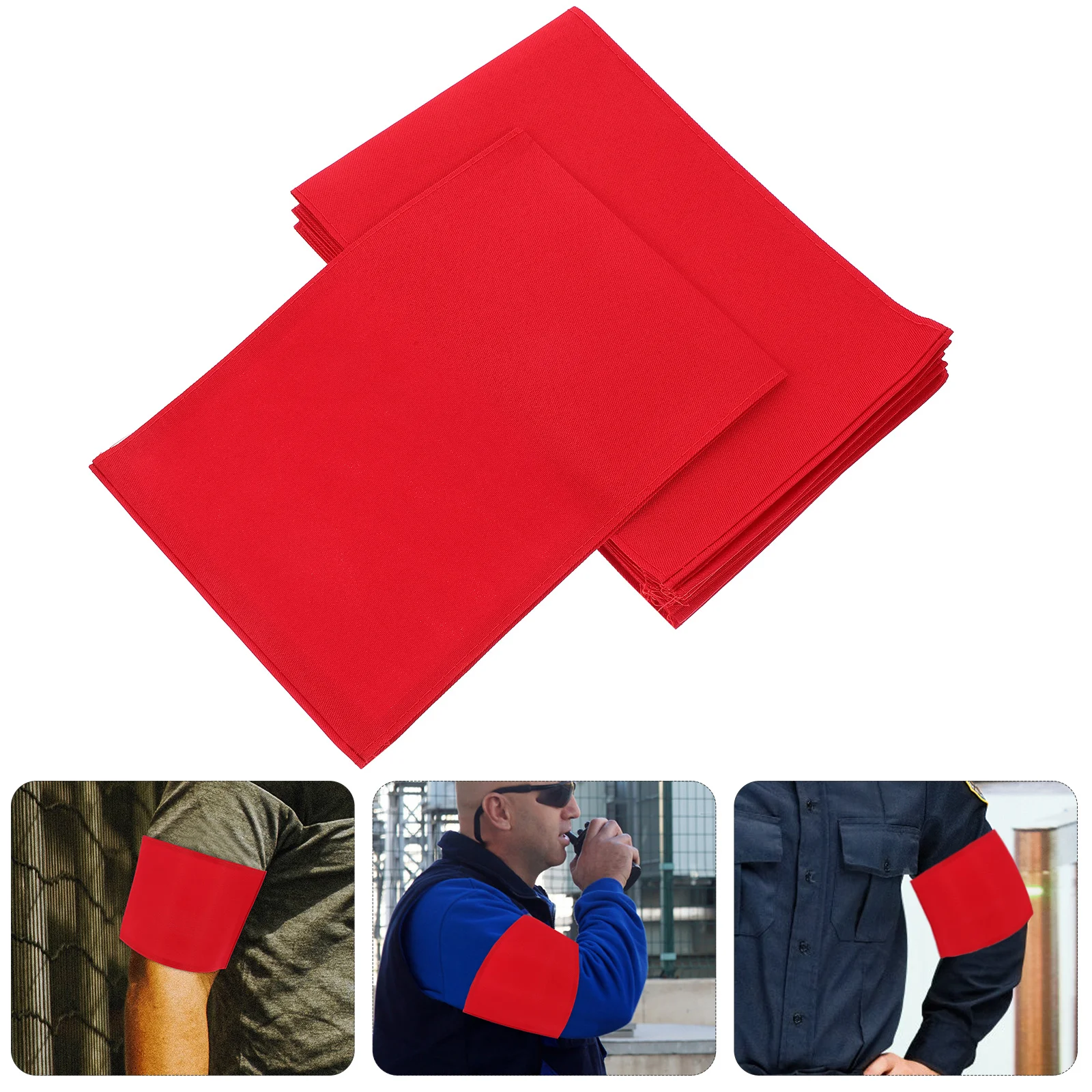 10Pcs Blank Red Captain Armbands Thickened Cotton Adjustable Sports Team Duty Sleeves Soccer Organizer Badge
