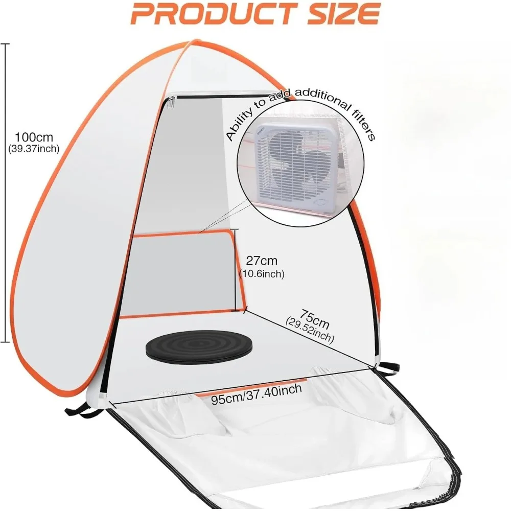 Pop Up Airbrush Spray Paint Booth Foldable Portable Tent for Model Car DIY Hobby Craft view 2