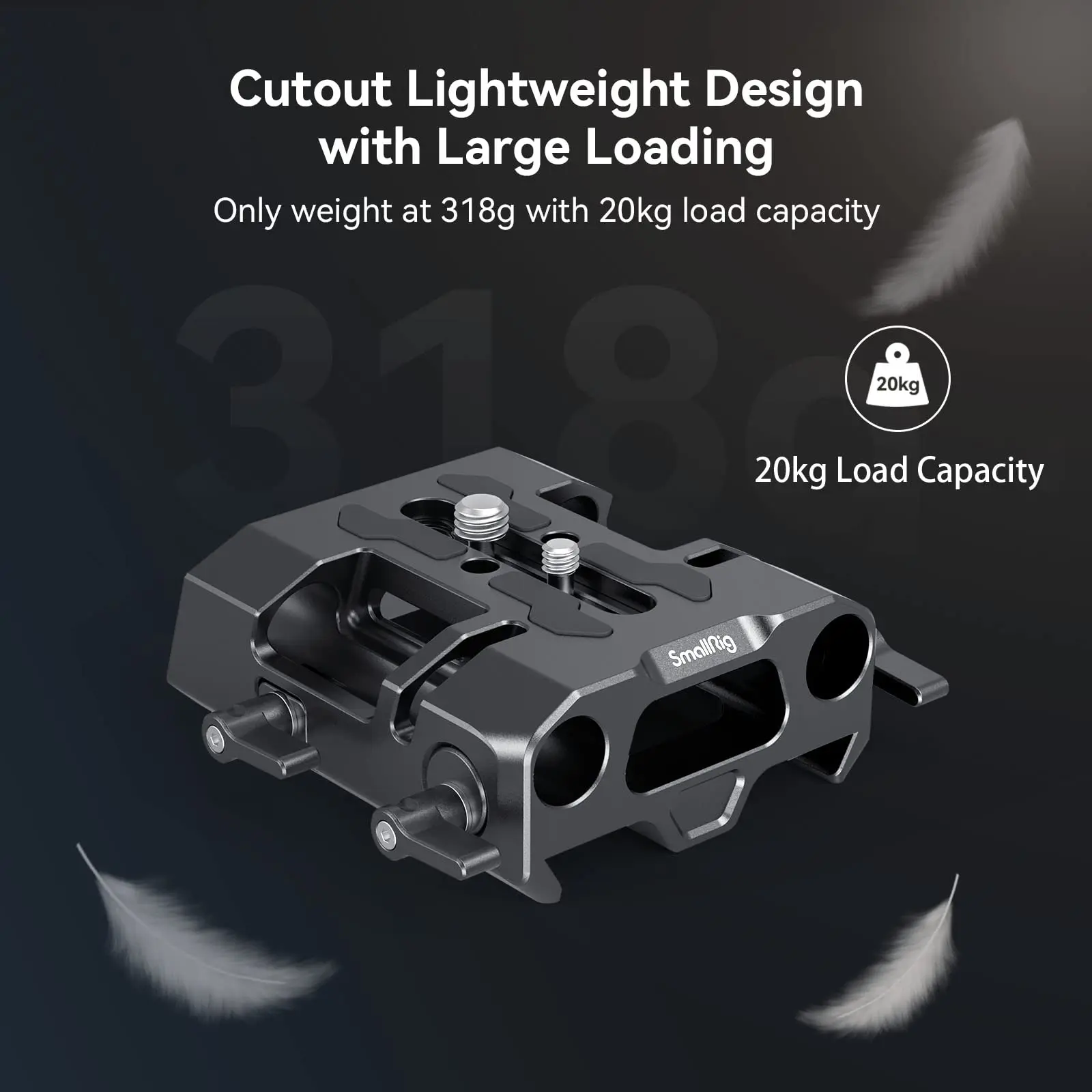 SmallRig Lightweight 15mm Dovetail Baseplate with Dual 15mm LWS Rod Clamp, Fits for ARRI Dovetail Plate - 4002