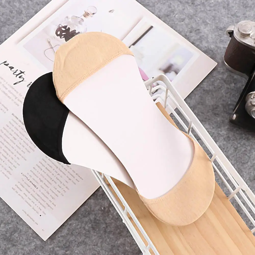 Frauen Frühling High Heels keine Seite Baumwolle einfarbig unsichtbare Socken Socken Hausschuhe Boot Socken Schwamm Pad