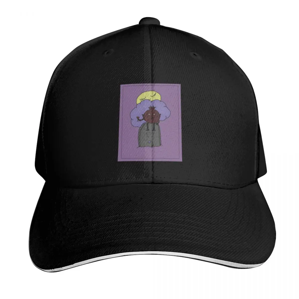 Midnight Snack Baseball Cap Cotton Twill Breathable Contrast Two Tone Brim Snapback Flat Bill