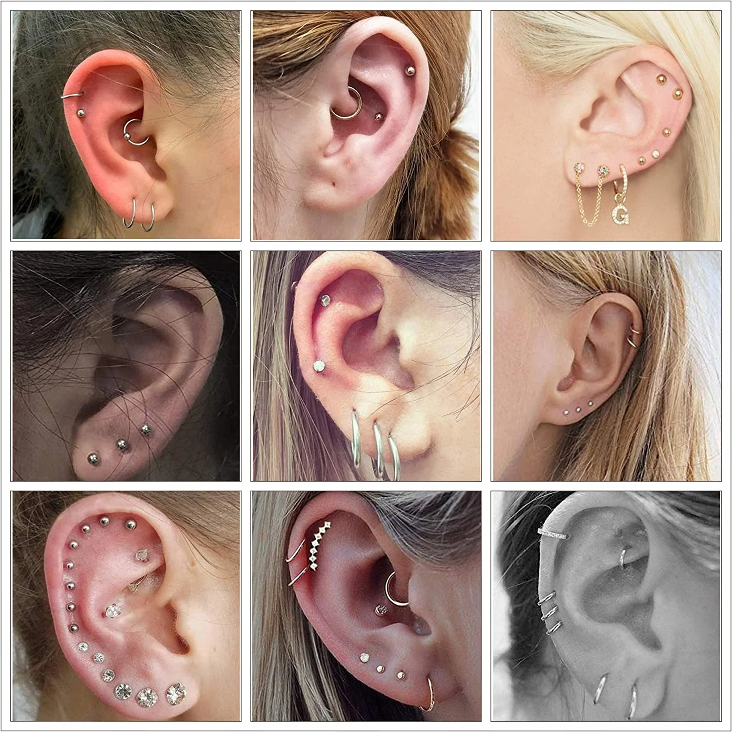 10pcs/lot Solid Round Ball Earring Stud Post Fit 316L Stainless Steel Hypoallergenic Bead Earring Jewelry 2/3/4/5/6mm