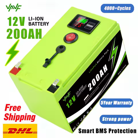 Lithium🌟 Battery12V200Ah Lithium Iron Phosphate Battery w/ Enhanced BMS-Perfect for Solar Storage🌟RV, Boat, Solar Battery
