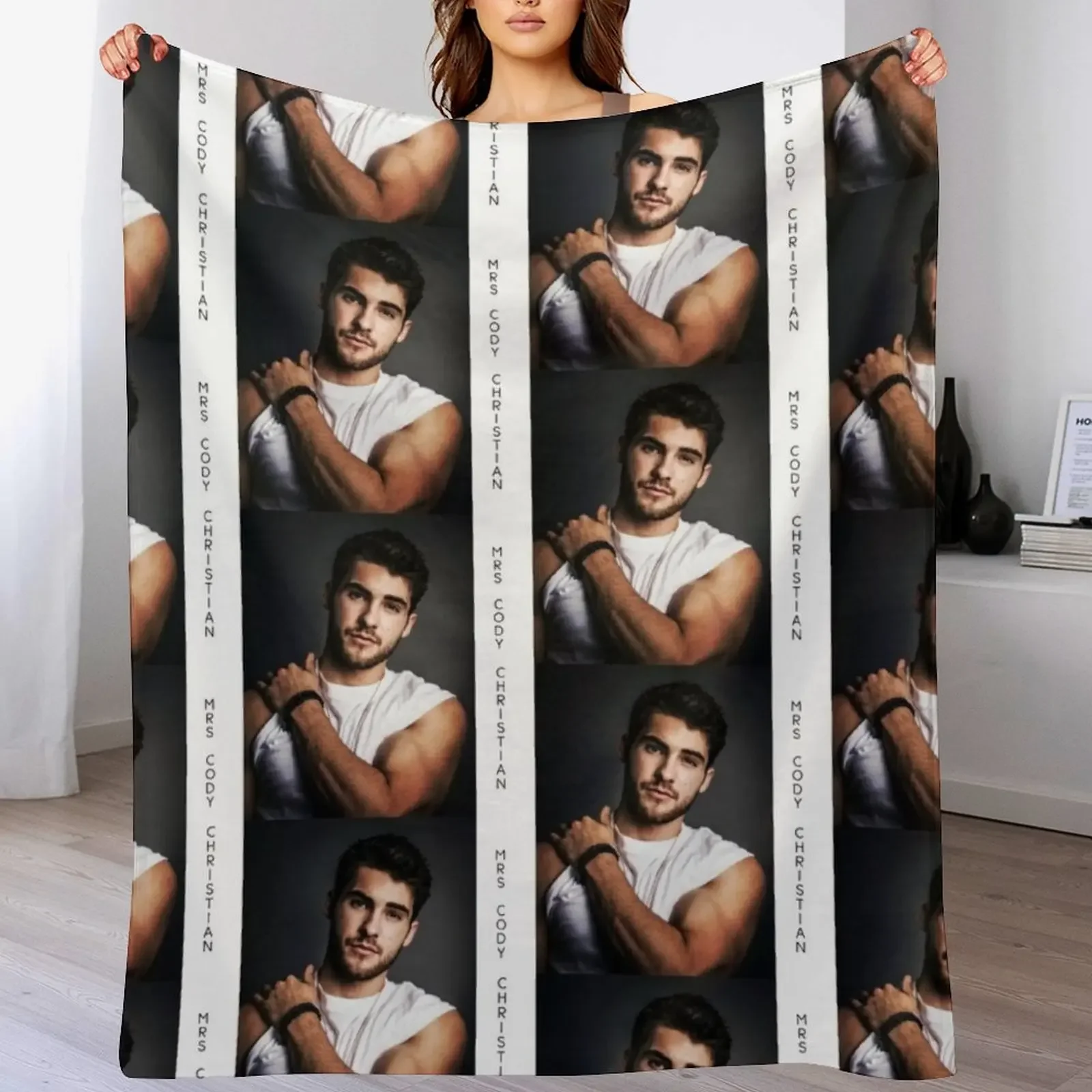 

Cody christian ( why, cause why not) Throw Blanket Picnic Flannel Fabric Tourist bed plaid Blankets