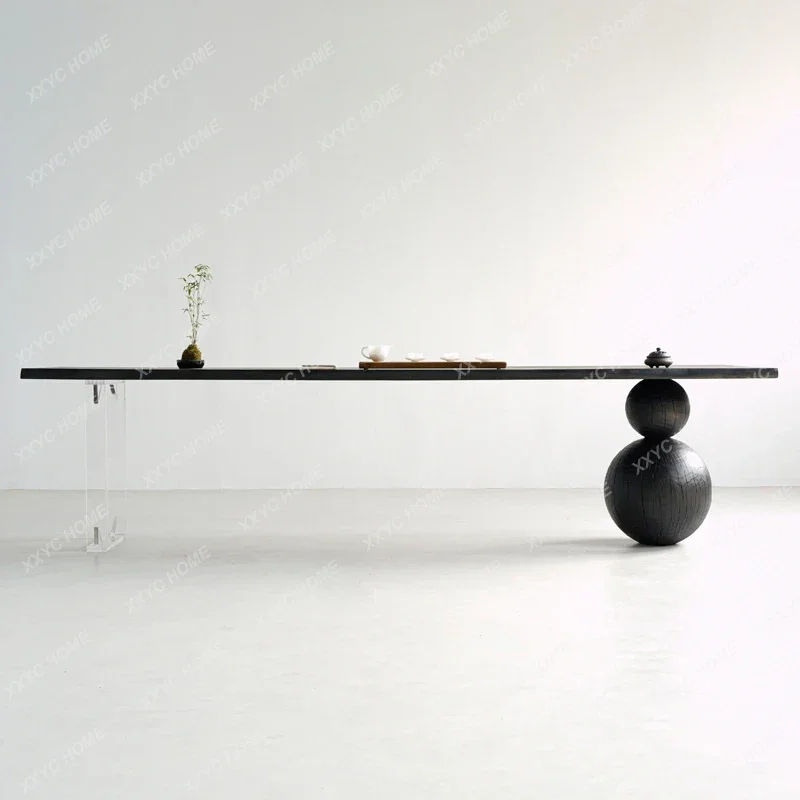 A  Wabi Wind Ash Wood Art Desk Creative Modeling Large Board Dining Table