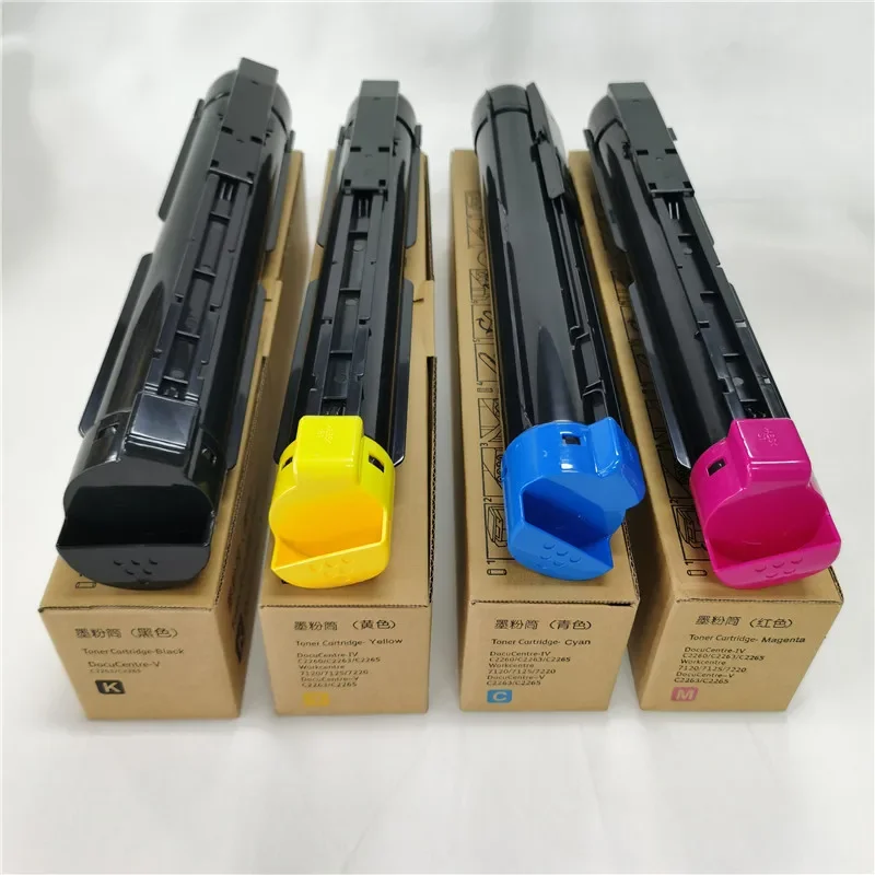 4PCS/Set CMY280g BK400g Toner Cartridge For Xerox WorkCentre 7120 7125 7220 7225 DocuCentre IV C2260 C2263 C2263L C2265