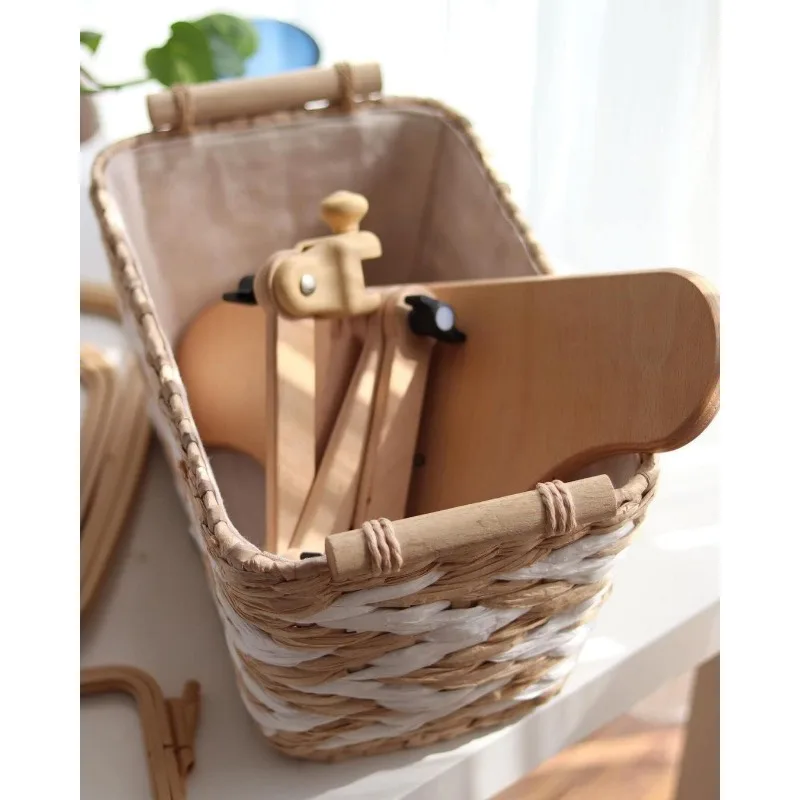 حامل هوب بغرز متقاطعة، حامل طوق التطريز. خشب طبيعي مصقول يدويًا (190-4 تطريز