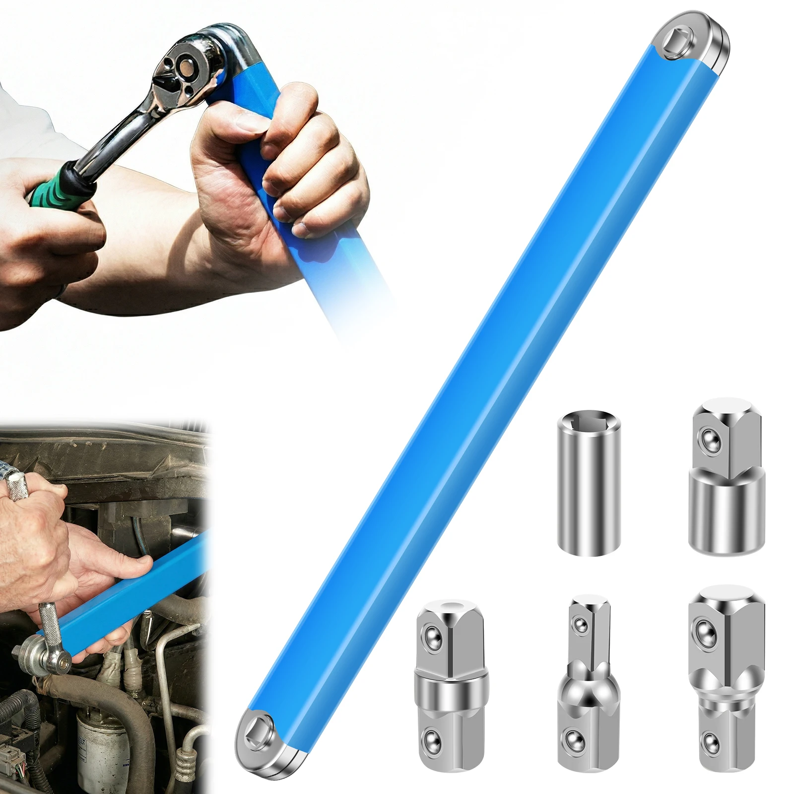 Offset Extension Wrench Impact Socket Ratchet Socket Wrench Extender Tool with 1/2