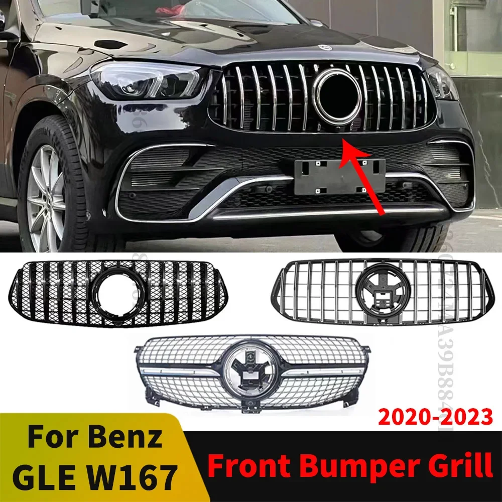 

GT estilo diamante para Benz 2020-2023 GLE W167 450 350 deporte parachoques delantero rejilla entrada parrilla Facelift Tuning A