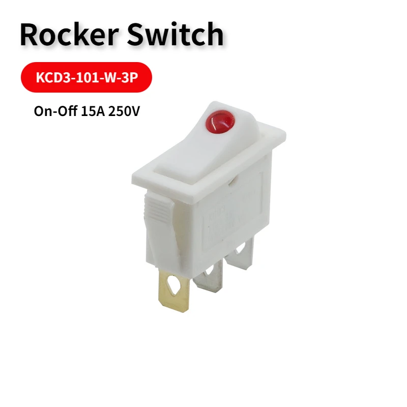 10 Stks/partij KCD3-101-W-3P Witte Kleur Op-Off 2 Pins 13.5*31 Cat Eye Rocker Switch