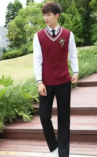 زي المدرسة الثانوية للفتيات الكوريات يتضمن سترة وبلوزة وبنطلون ربيعي JK بدلة بريطانية شابة