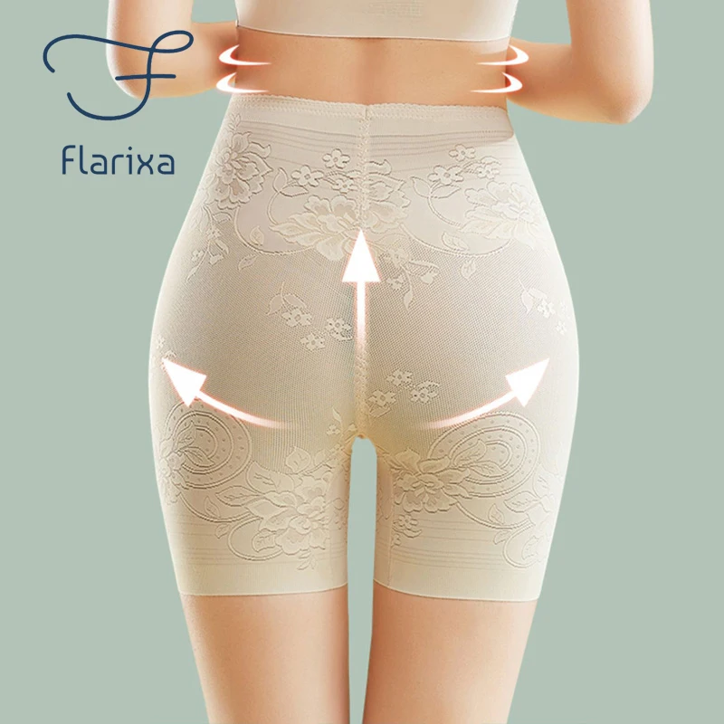 Flarixa Seamless Ice Silk Womens Safety Shorts Plus Size Protective Shorts Under the Skirt Stretch Boxer Briefs Safety Pants 3XL