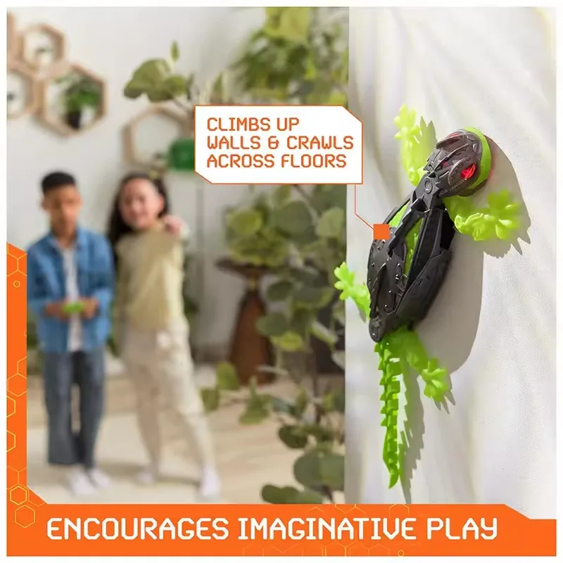 Zdalnie Sterowana Jaszczurka Wspinająca Się po Ścianach, Oczy LED, Rotacja 360 Stopni, Interaktywna Robotowa Zabawka Zwierzęca do Użytku Wewnętrznego, Kreatywne Pomysły na Prezent